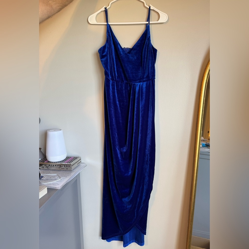 Lulus Blue Velvet Dress
